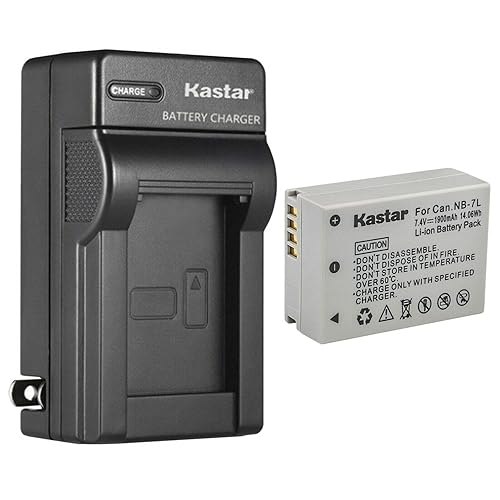 Kastar 1-Pack Battery and AC Wall Charger Replacement for Canon NB-7L, NB-7LH Battery, Canon CB-2LZ, CB-2LZE Charger, Canon PowerShot G11, PowerShot
