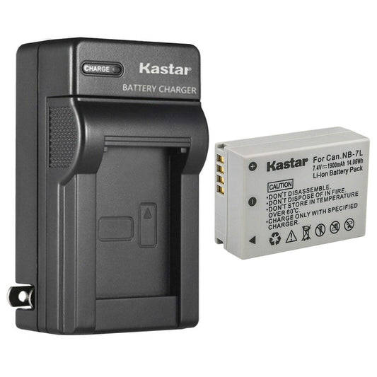 Kastar 1-Pack Battery and AC Wall Charger Replacement for Canon NB-7L, NB-7LH Battery, Canon CB-2LZ, CB-2LZE Charger, Canon PowerShot G11, PowerShot
