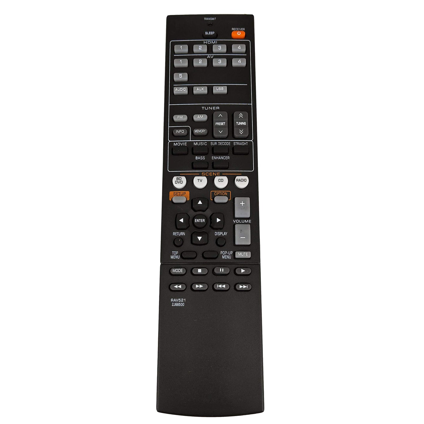 New RAV521 ZJ66500 Remote Control for Yamaha Audio/Video Receiver for RX-V377 YHT-4910U HTR-3067 YHT-4910U YHT-4910UBL VD-199