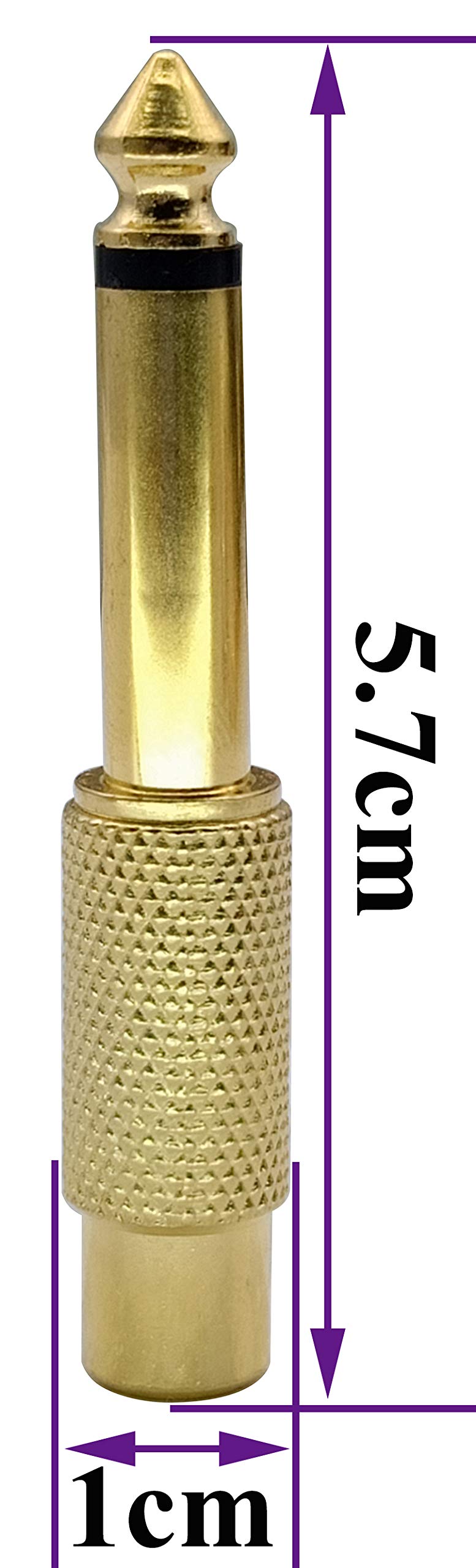 AAOTOKK RCA to 1/4 Adapter, Gold Plated Male to Female, 6.35mm TS Jack to RCA Audio Connector, 5 Pack