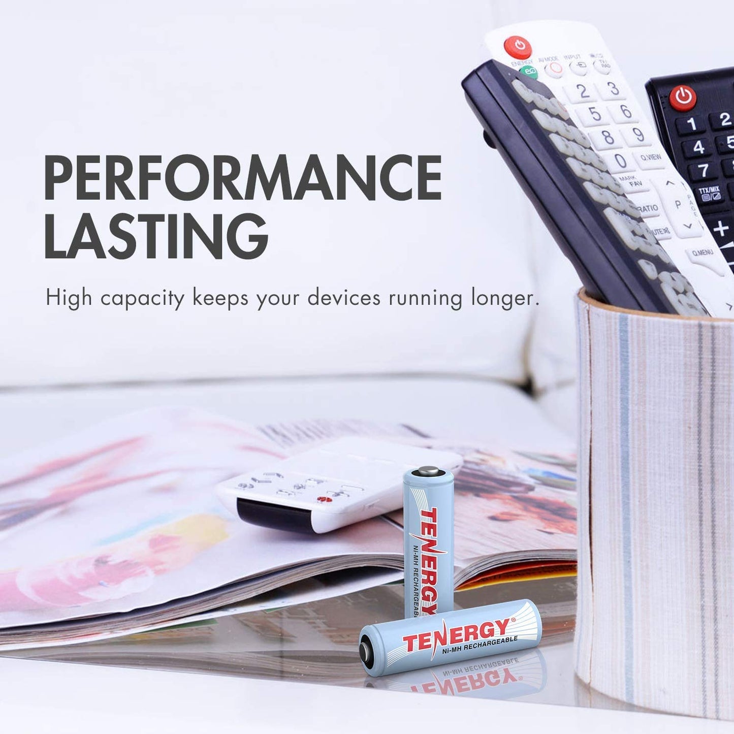 Tenergy AAA Rechargeable Battery, High Capacity 1000mAh NiMH AAA Battery, 1.2V Triple A Batteries 24 Pack