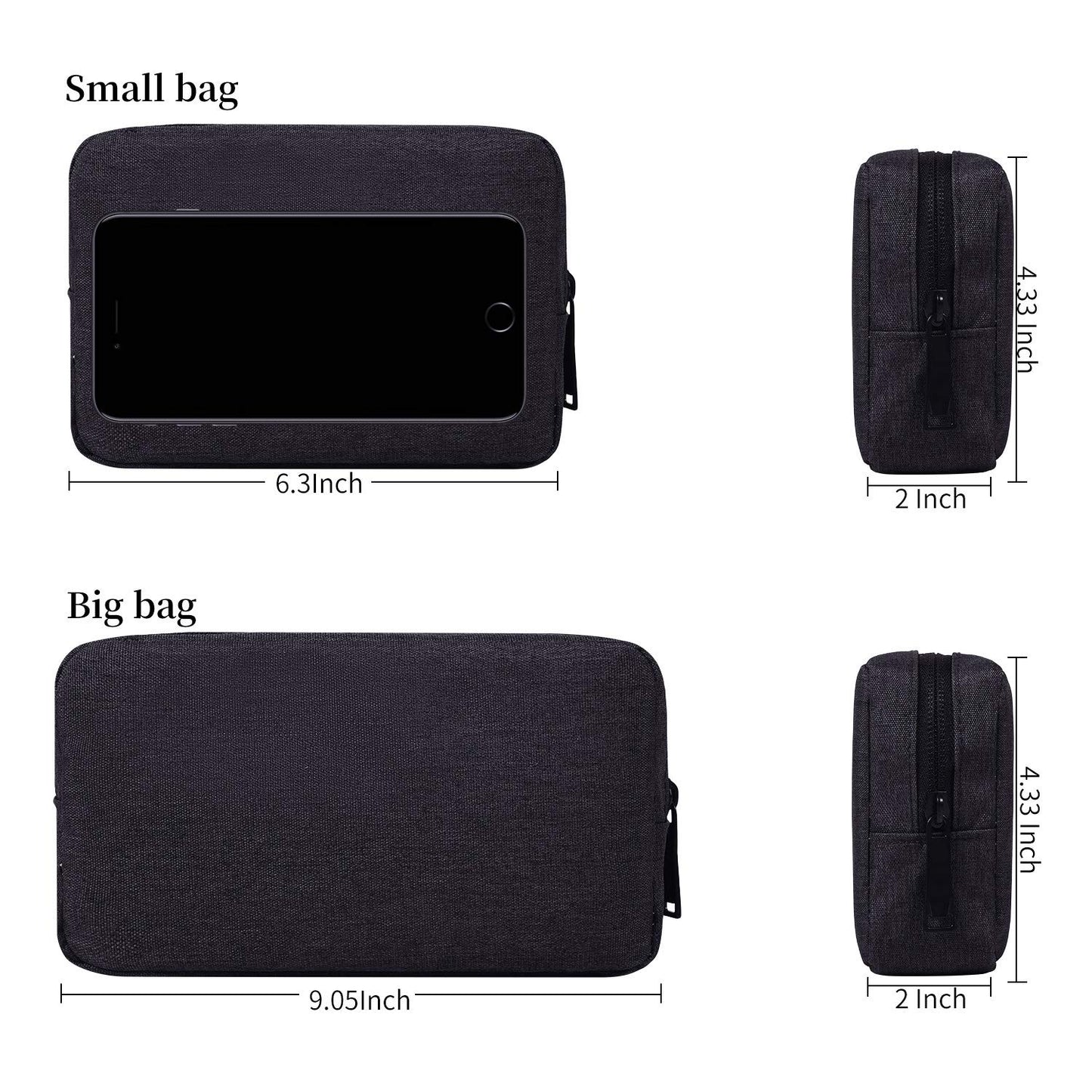 dealcase Electronics Accessories Case, Durable Small Electronics Accessories Storage Bag Compatible Laptop Charger Various USB, Cables, Cords