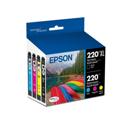 EPSON 220 DURABrite Ultra Ink High Capacity Black & Standard Color Cartridge Combo Pack Works with WorkForce WF-2630,2650, 2660, 2750, 2760