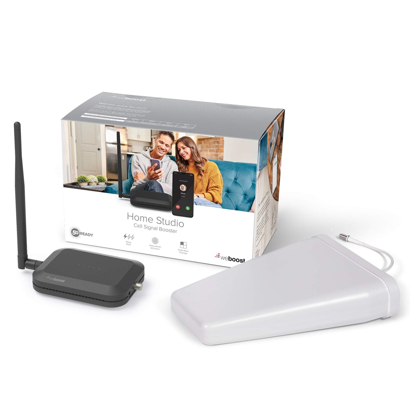 weBoost Home Studio - Cell Phone Signal Booster | Boosts 4G LTE & 5G for all U.S. & Canadian Networks - Verizon, AT&T, T-Mobile & more | Made in