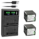 Kastar 2-Pack VW-VBG260 Battery and LTD2 USB Charger Replacement for Panasonic HDC-SD9, HDC-SD9EG-K, HDC-SD9EG-S, HDC-SD9GK, HDC-SD9-8GB, HDC-SD20