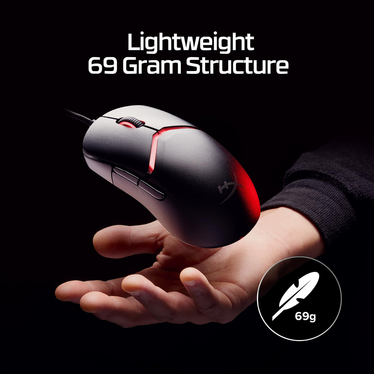 HyperX Pulsefire Saga Pro - Wireless Gaming Mouse for PC, Modular Design, Interchangeable Parts, 4k Polling, 72g Lightweight Frame, Wireless, Instant