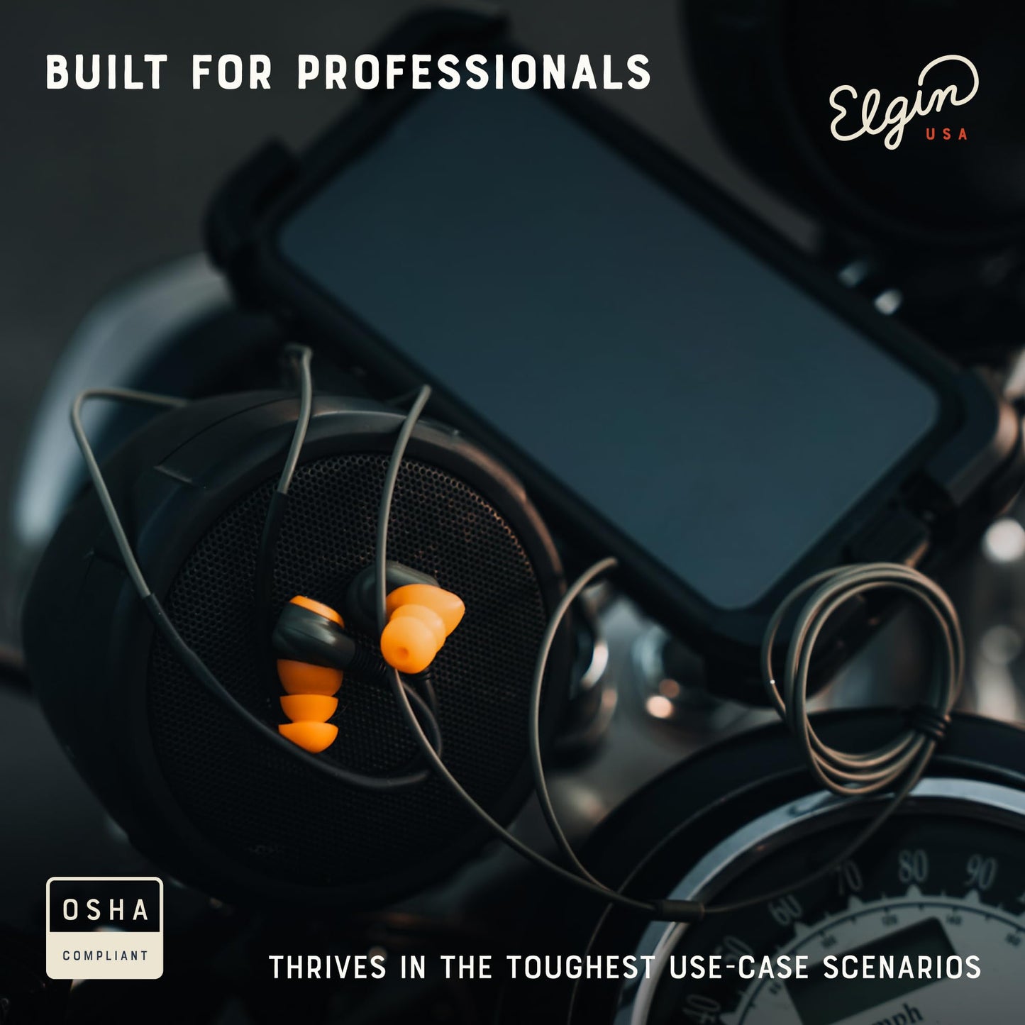 Elgin Rumble Wired Earplug Headphones, 27 dB NRR Waterproof Hearing Protection Earbuds w/Noise-Isolating Mic & in-Line Controller, OSHA Compliant…