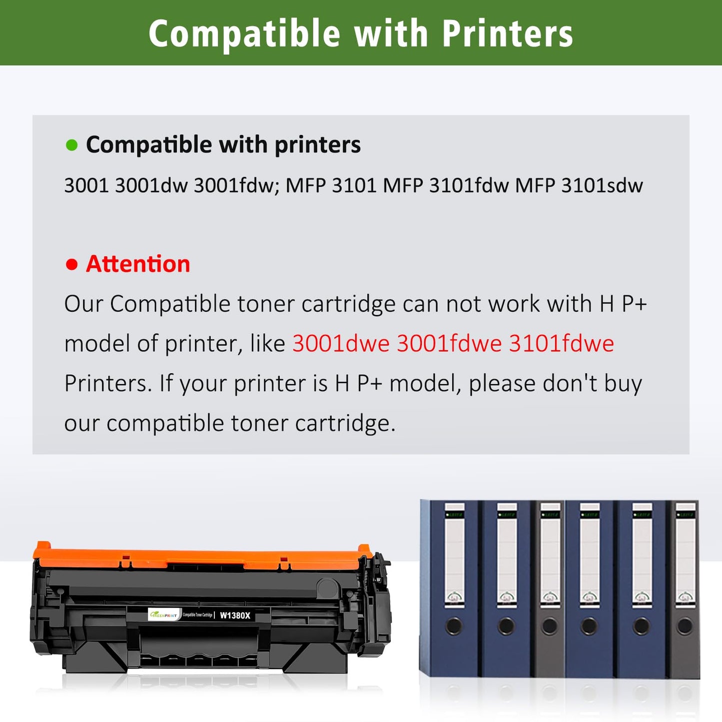 GREENPRINT ? with CHIP 138X W1380X ( 138A W1380A ) Compatible Toner Cartridge 2 Blacks High Yield 4000 Page for H P 3001dw 3001fdw 3101fdw 3101sdw