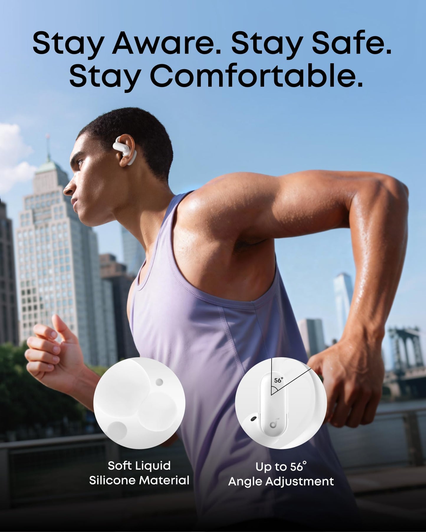 Soundcore AeroFit 2 Pro by Anker, Open-Ear and Active Noise Cancellation Modes, Hi-Res Open Ear Headphones for Commute,Office,Fitness, LDAC, 4-Mic AI