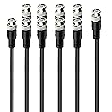 JOINSI 5-Pack 5ft BNC Male to BNC Male Jumper 75-Ohm Cable Extension Connector for CCTV DVR to TV System
