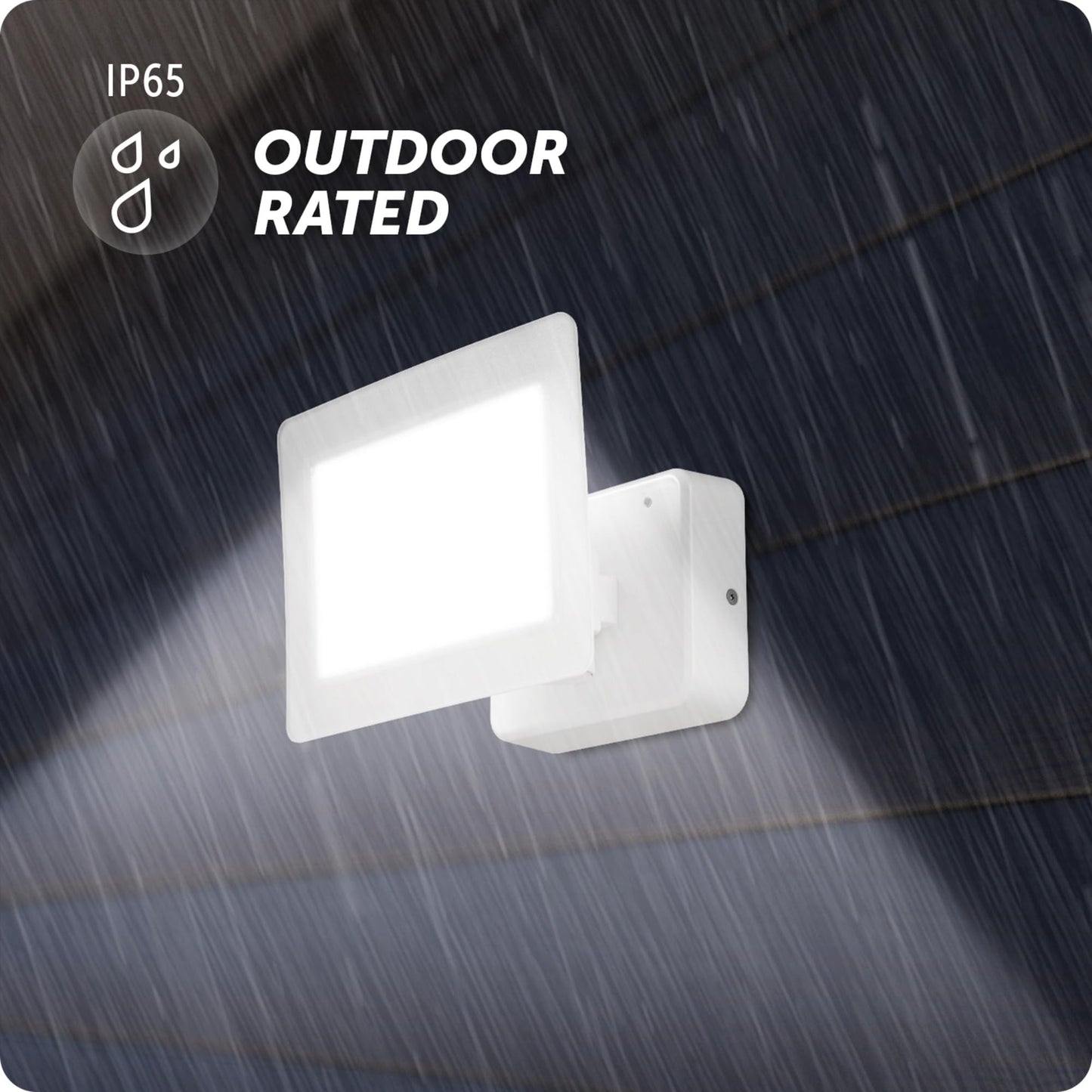 Globe Electric 50W White Super Bright 6000 Lumens Hardwired Automatic Dusk to Dawn Outdoor Integrated LED Flood Light Security Light, Spotlight