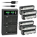 Kastar 4-Pack NP-F550/F570 Battery and LTD2 USB Charger Replacement for CCD-TRV94 CCD-TRV940 CCD-TRV95 CCD-TRV97 CCD-TRV98 CCD-TRV99 DSC-D770 CRX10U