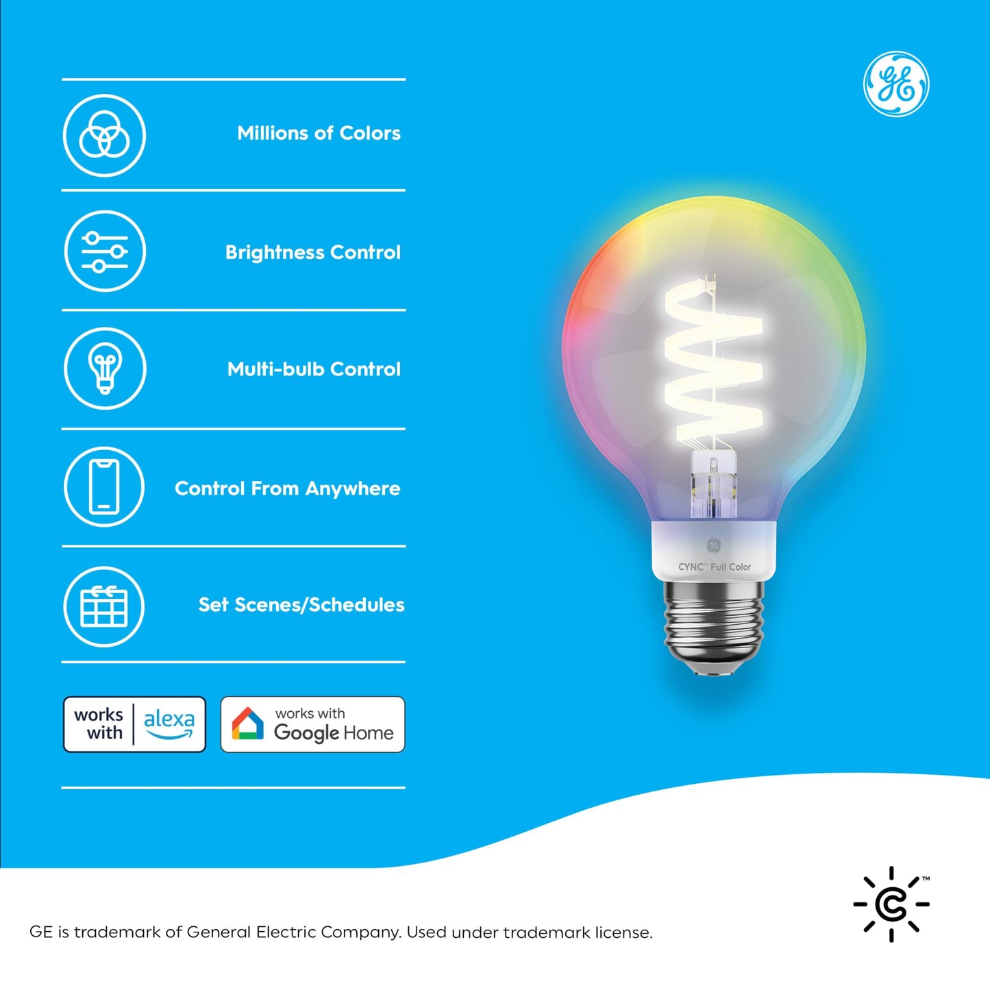 GE CYNC Smart LED Light Bulbs, G25 Globe Bulb Room Décor Aesthetic