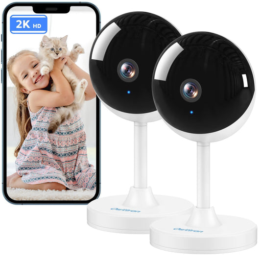 owltron Indoor Security Camera, 2K Cameras for Home Security with Motion Detection, Pet Cam & Baby Monitor with Night Vision, 2.4 GHz WiFi Two-Way