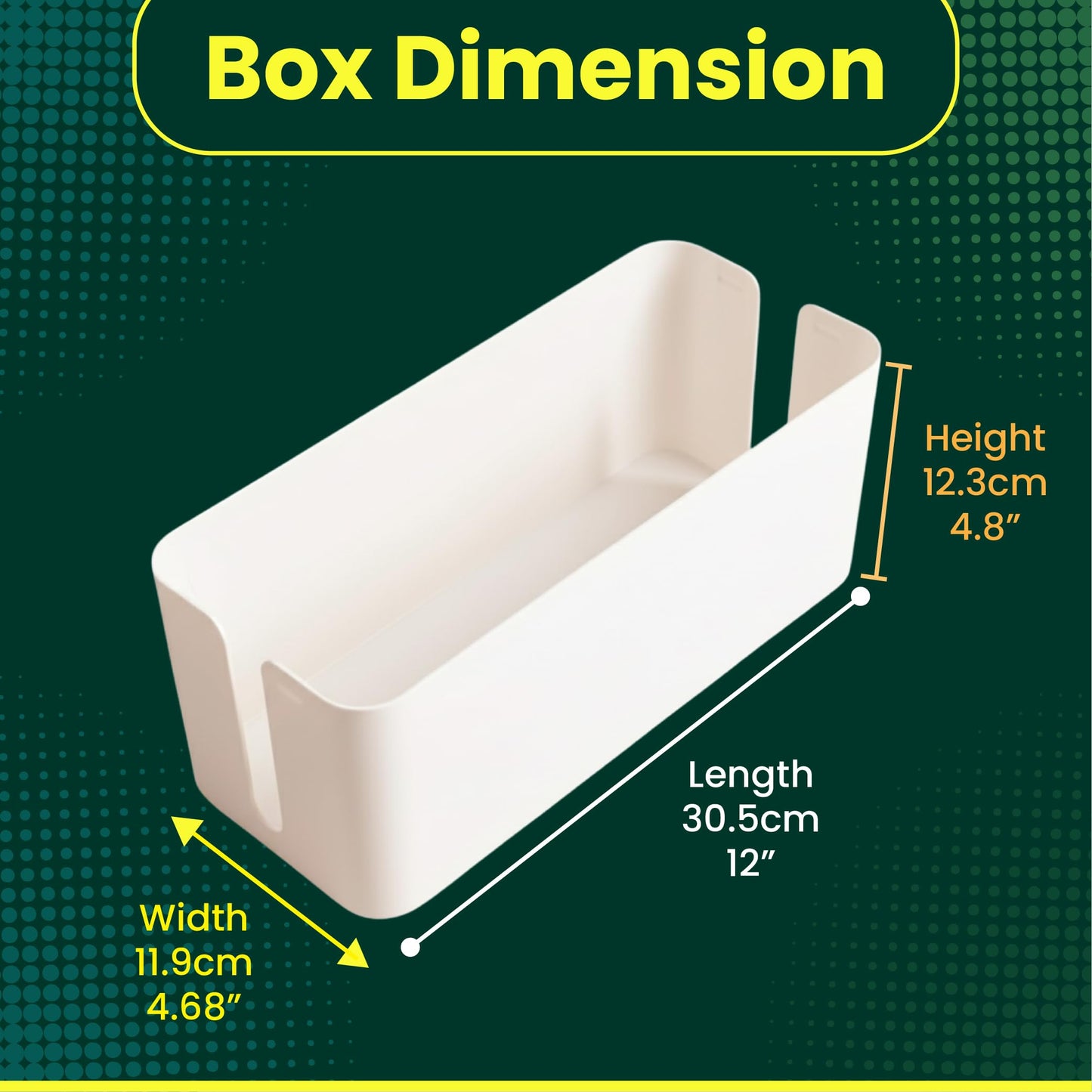 RICEXO Cable Management Box, 7 Holes, 12x5x4.5 inches, Wooden Lid Cable Organizer Box for Desk to Hide Power Strips, Tv Wires, ABS Material Cord Cover