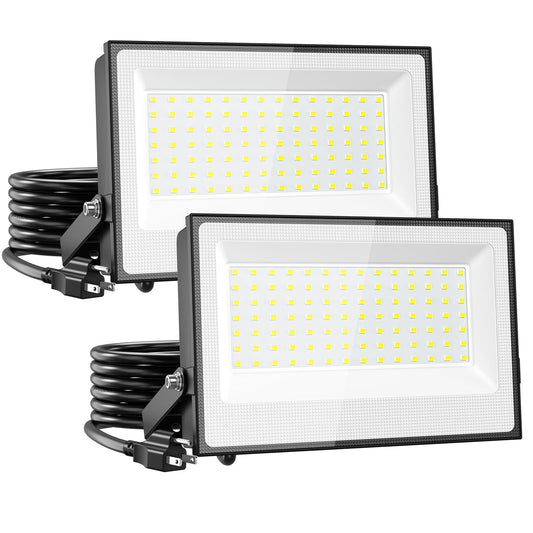 Onforu 120W Flood Lights Outdoor,12000lm Bright LED Work Light with Plug,Daylight White LED Flood Lighting, IP66 Waterproof Security Yard Lights