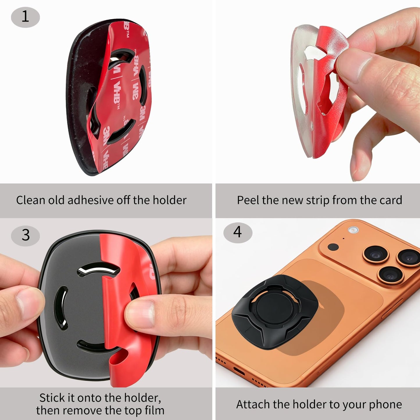 Replacement Adhesive Compatible with Quad Lock, Double-Sided Stickers (v3(2pack))