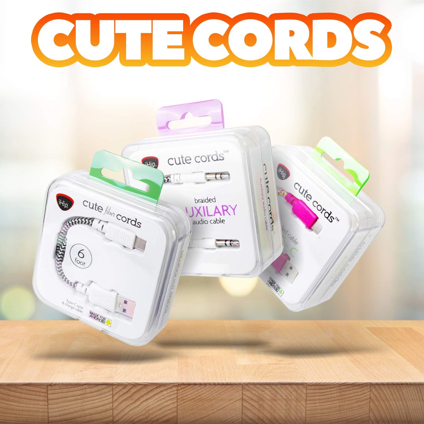 iHip Cute Cords 6ft Rainbow Braided Bend Test Certified MFI Lighting USB Sync Cable for iOS/iPhone Devices