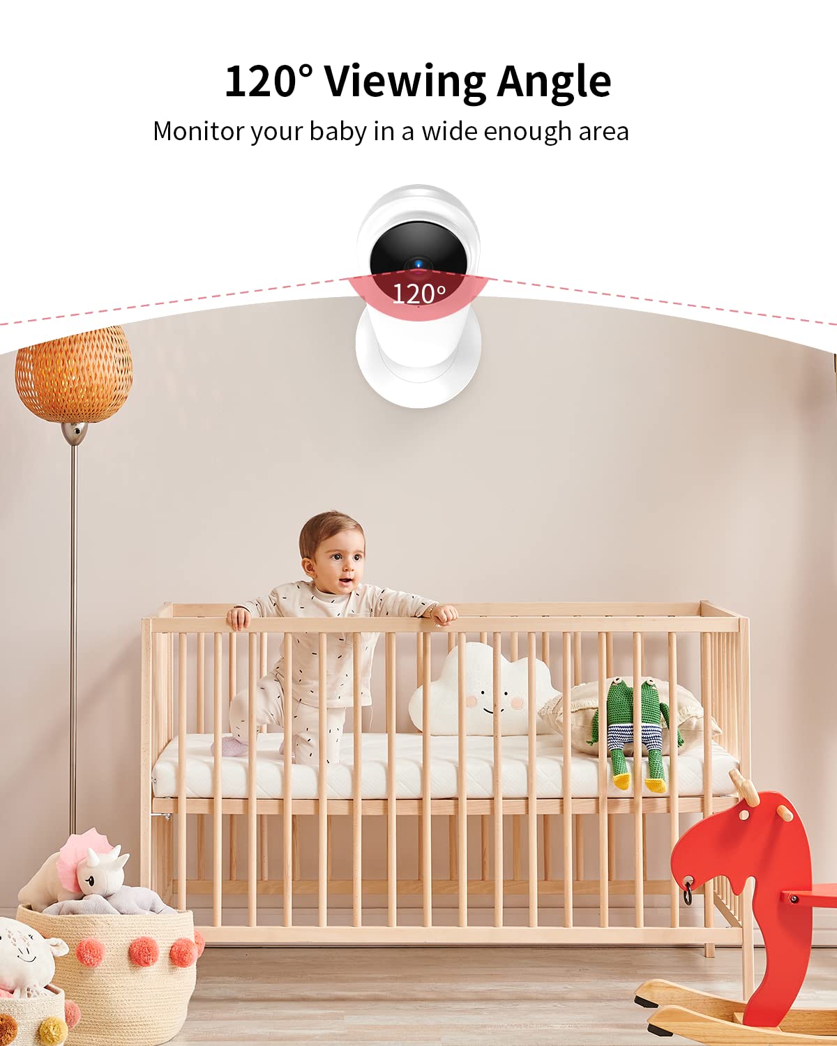 BJS Baby Monitor with Camera and Audio, 1080P Indoor Home Camera with Sound and Motion Detection, Baby/Pet Elder/Nanny, Infrared Night Vision (1