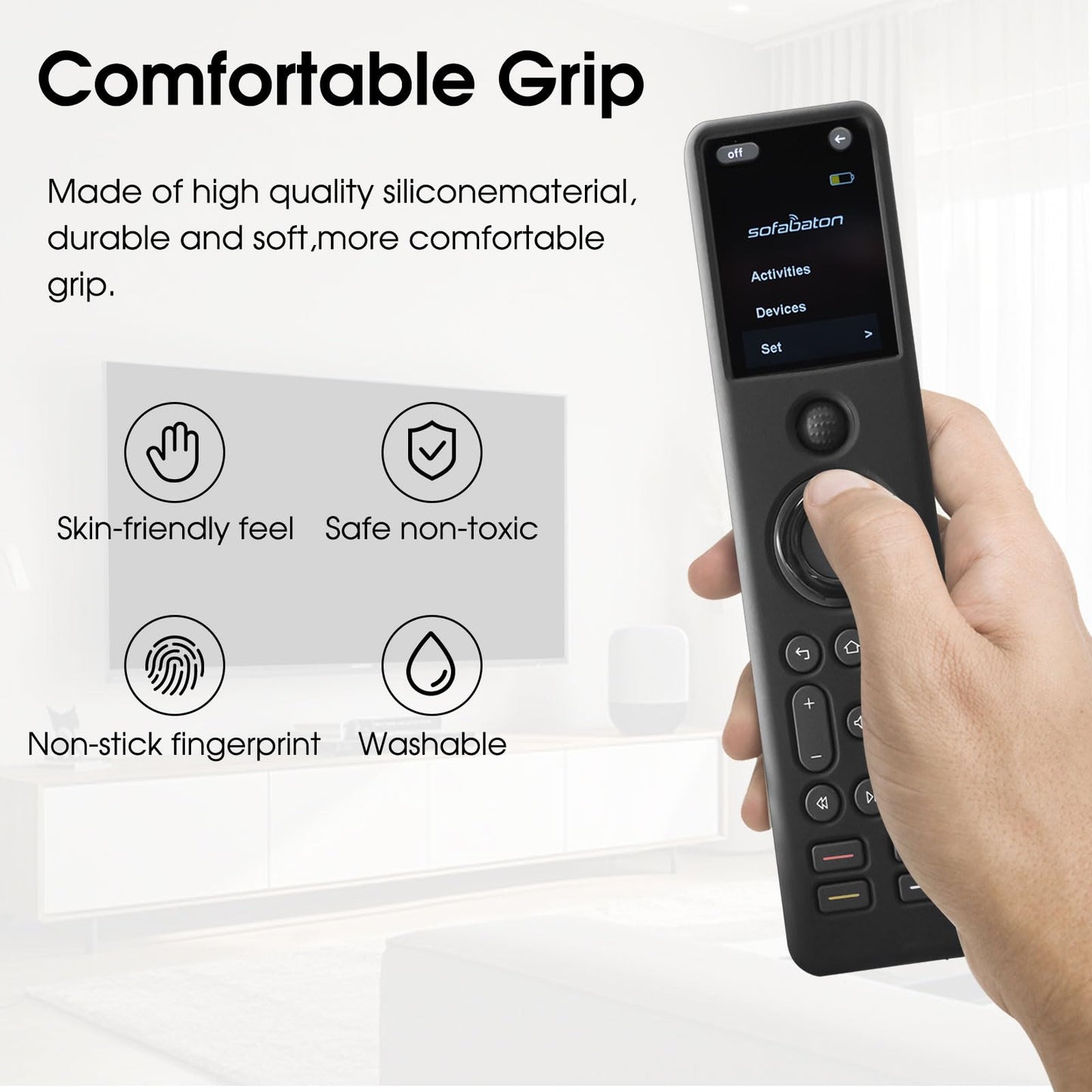 SofaBaton X1S / X1 Remote Control Protective Cover, SofaBaton Replacement Cover Silicone Protective Case Sleeve - Shockproof & Anti-Slip Skin
