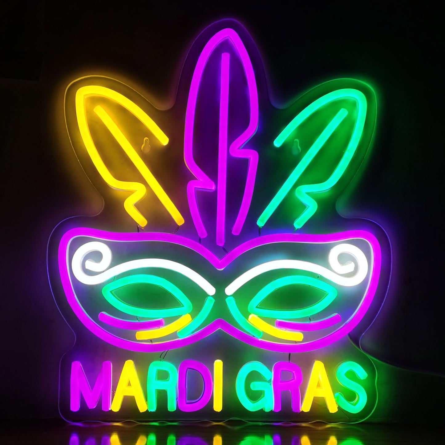 Mardi Gras Neon Sign Decoration, New Orleans Carnival Party Decor Neon Sign, Mardi Gras Hanging Ornaments Neon Sign Decor for Wall Bedroom Bar Club