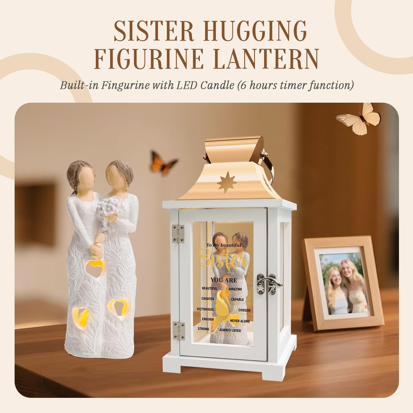 Sister Gifts from Sister, Unique Birthday Gifts, Religious Gifts, Christian Gifts for Sister, to My Sister Gifts Lantern