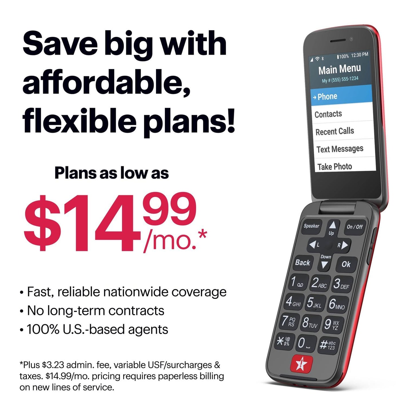 LIVELY Jitterbug Flip2 - Flip Cell Phone for Seniors - Not Compatible with Other Wireless Carriers - Must Be Activated Phone Plan - No SIM Needed