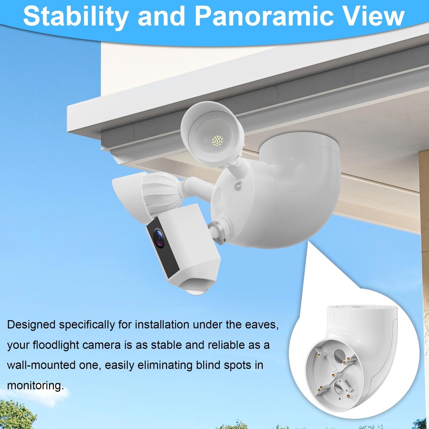 Eave Mount for Ring Floodlight Cam Wired Plus/Pro, Ring Smart Lighting Floodlight, Blink Wired Floodlight Cameras, Wyze Floodlight Camera V2/Pro