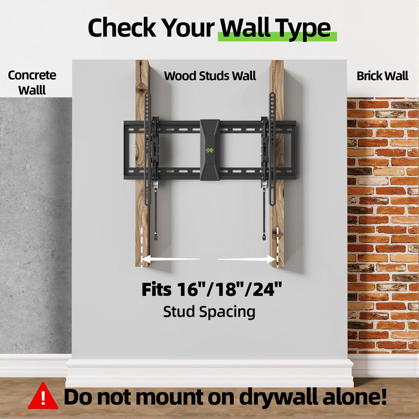 USX Mount Advanced Tilt TV Wall Mount for Most 42-90 inch TVs with 7.18” Arm Extension, Television Mount with Quick Lock Design, Wall Mount Bracket Up