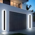 Levxhotty Upgraded 31inch 2pcs Modern Outdoor Wall Light,4.33 Inch Wide Dimmable Linear Outdoor Wall Sconce Waterproof Ip65,Black LED Long Outdoor