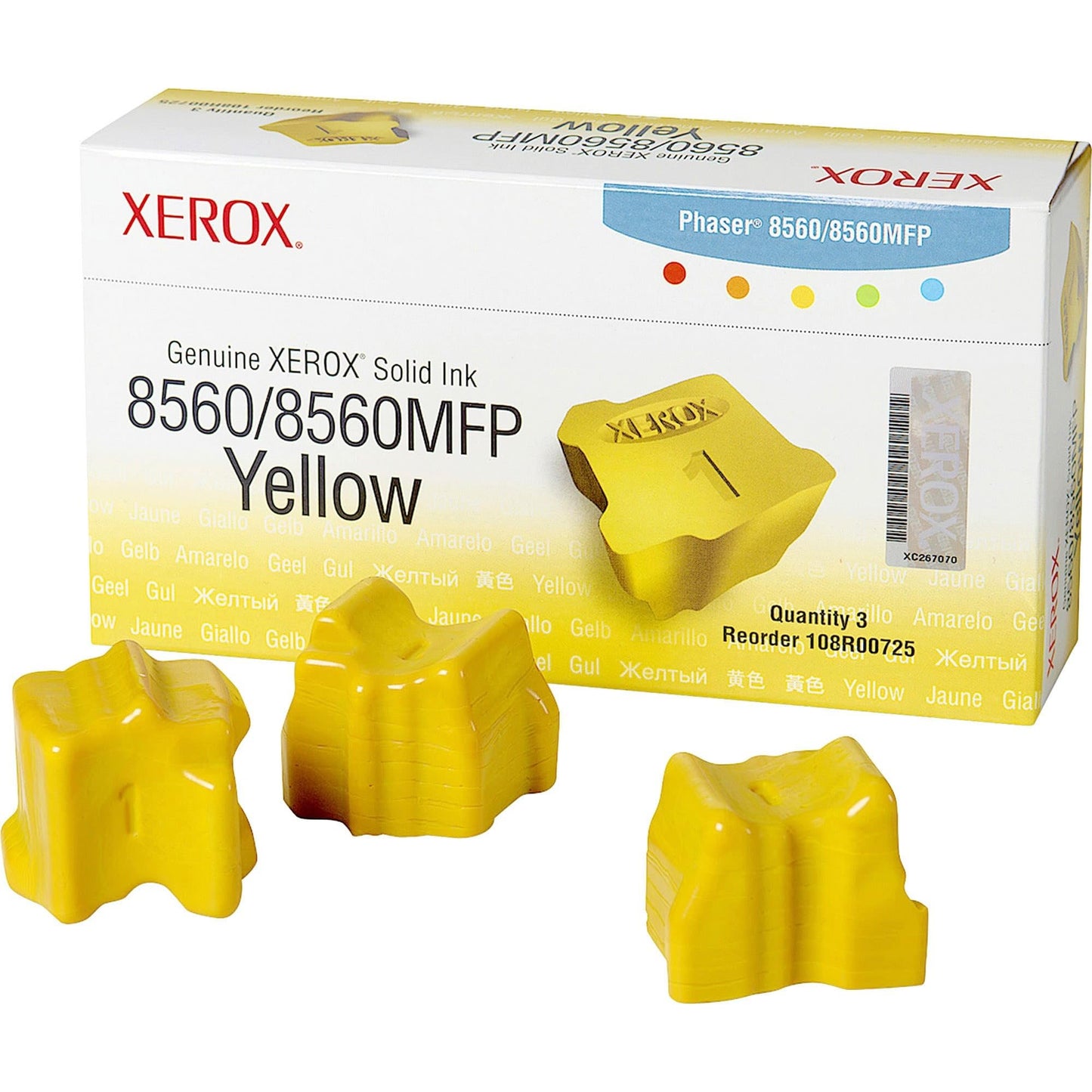 Xerox® 8560 Yellow Solid Ink Sticks, Pack of 3, 108R00725