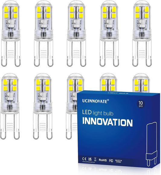 UCINNOVATE G9 LED Light Bulbs, 3W Daylight White, 25W Halogen Equivalent, No Flicker Energy Saving Bulb, AC 110V-120V, Non Dimmable, Ideal