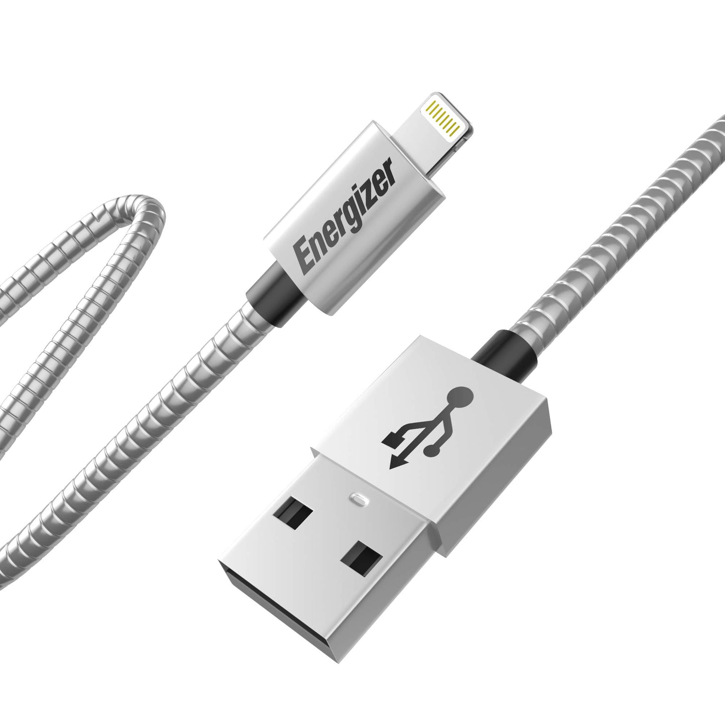 Energizer Metallic Energizer iPhone Charger, Silver (4 Feet)