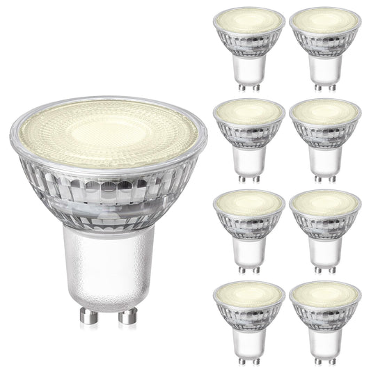 Sigalux GU10 LED Bulb 8 Pack, 3000K Warm White, 4.2W (50W Equivalent) Non-Dimmable, 350 Lumens, 35° Spotlight, MR16 GU10 Bulb Replacement for Track