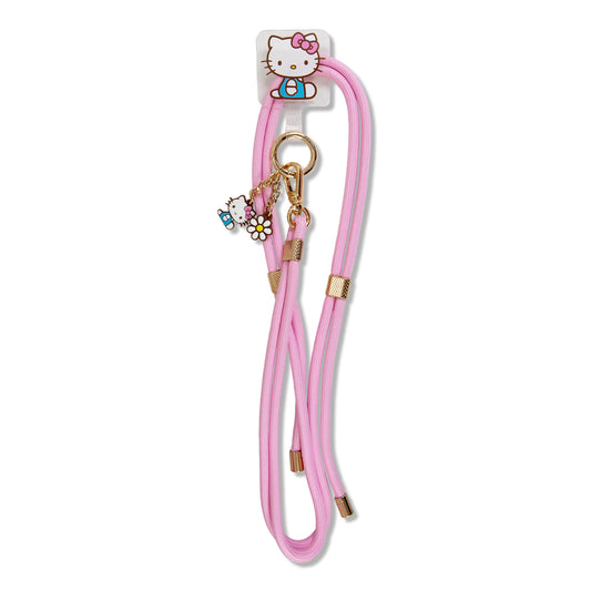 Sonix x Sanrio | Crossbody Phone Strap with Charms | Adjustable, Universal Cell Phone Rope Strap Lanyard | Pink Cord | Hello Kitty Pink Bows