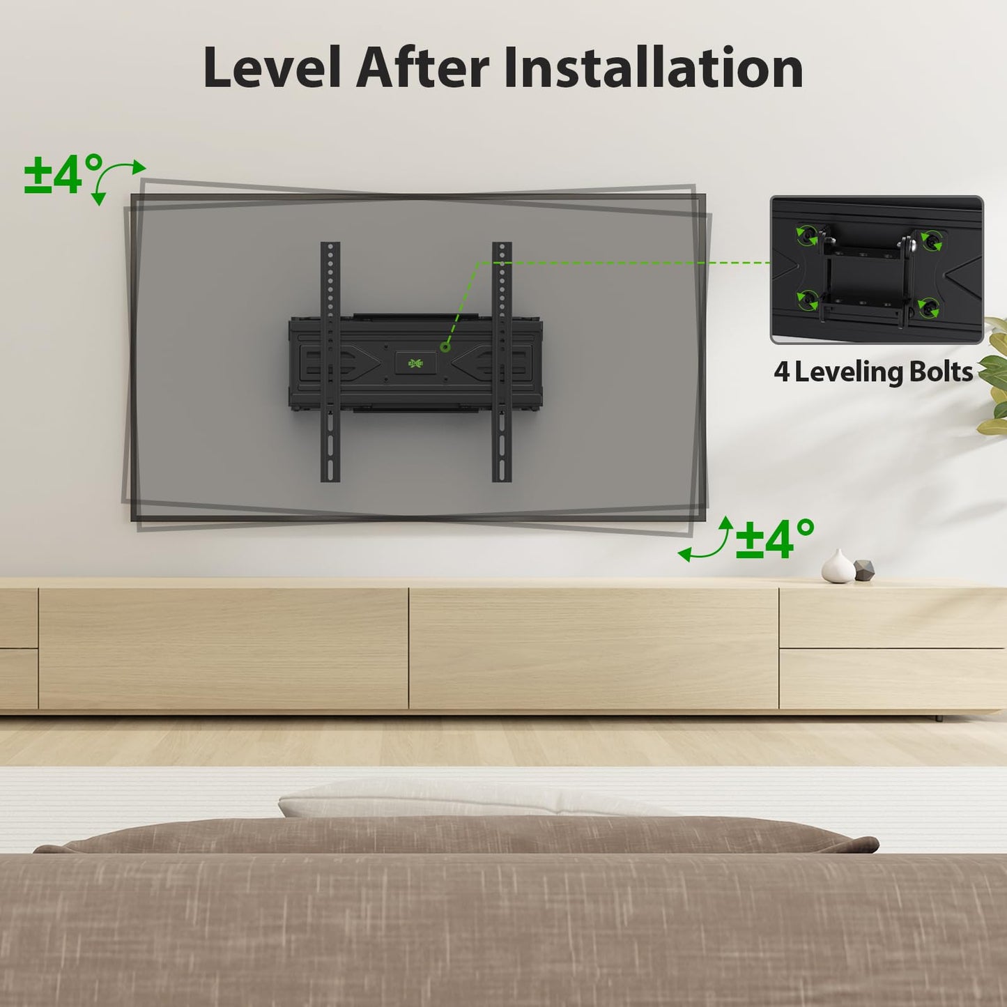 USX MOUNT Full Motion TV Wall Mount for Most 32-70 inch TVs up to 99 lbs, Wall Mount Bracket with Dual Articulating Arms, Swivel, Tilt, Max VESA