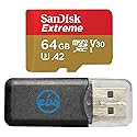 SanDisk Extreme 64GB V30 A2 microSDXC Memory Card for DJI Drones Works with Mini 3 Pro, Mini 3, DJI RC (SDSQXA2-064G-GN6MN) Class 10 Bundle with (1)