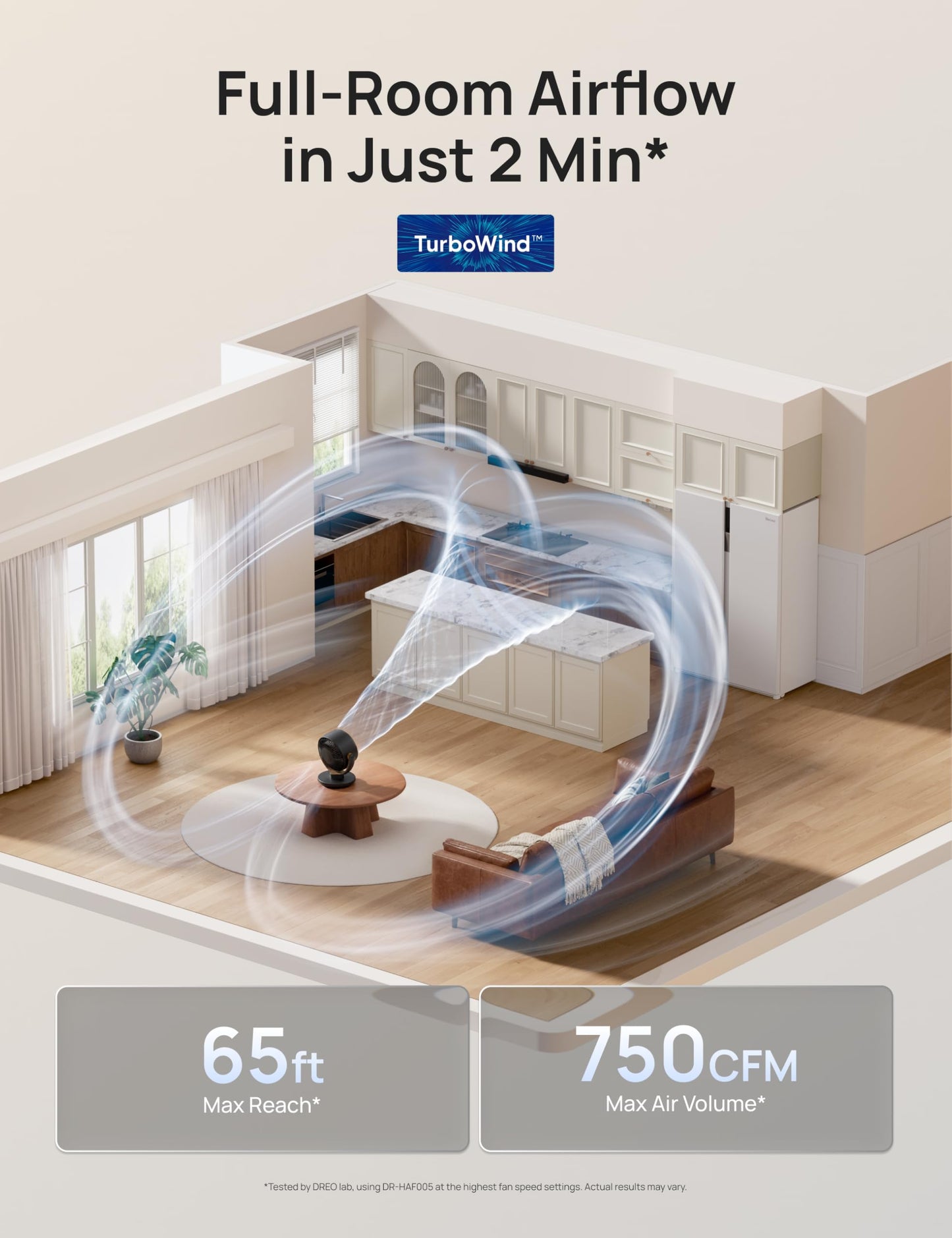 DREO Fan for Bedroom, Desk Air Circulator Fan with Remote, 11 Inch Table Fans for Whole Room, 65ft Powerful Airflow, 120° Vertical Manual +90°