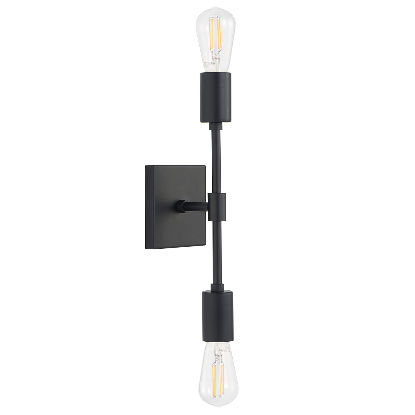 Linea di Liara Berbella 2-Light Matte Black Bathroom Vanity Light Fixtures Modern Wall Sconces Lighting Fixture Wall Lights for Hallway and Bedroom