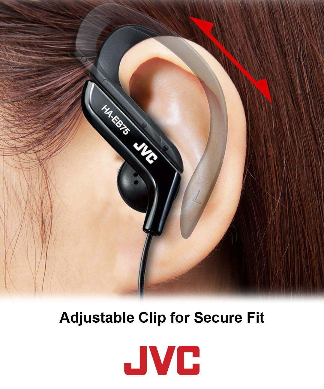 Clip Style Headphone Blue Lightweight and Comfortable Ear Clip. Splash Proof Water resistant Powerful Sound with Bass Boost JVC HAEB75BA