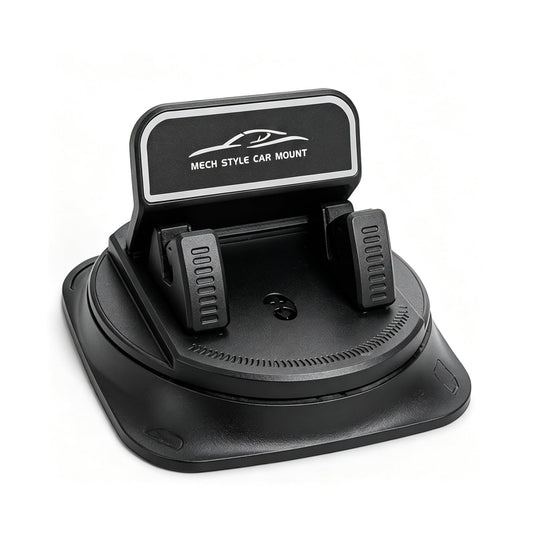 Longgue Dashboard Phone Holder with Adhesive Gel Pad, Anti-Slip Silicone Base & Spring Clip, 360° Rotation for Hands-Free Navigation, Compatible