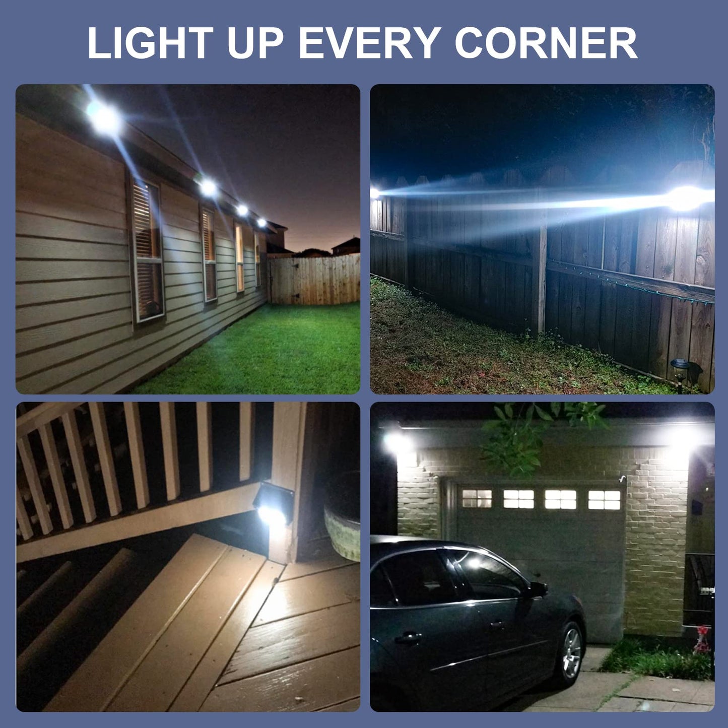 ZOOKKI Solar Outdoor Lights -120° Illumination Solar Motion Sensor Lights Outdoor - IP65 Waterproof Wireless Security Outdoor Solar Powered Lights