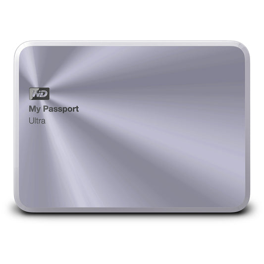 WD 2TB Silver My Passport Ultra Metal Edition Portable External Hard Drive - USB 3.0 - WDBEZW0020BSL-NESN
