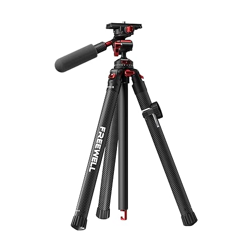 Freewell Carbon Fiber Travel Tripod 59.1" Lightweight 1.98lbs Photo/Video 360°Ball Head (Max Load 5kg/11 lbs), Monopod, Quick-Release Plate, for DSLR