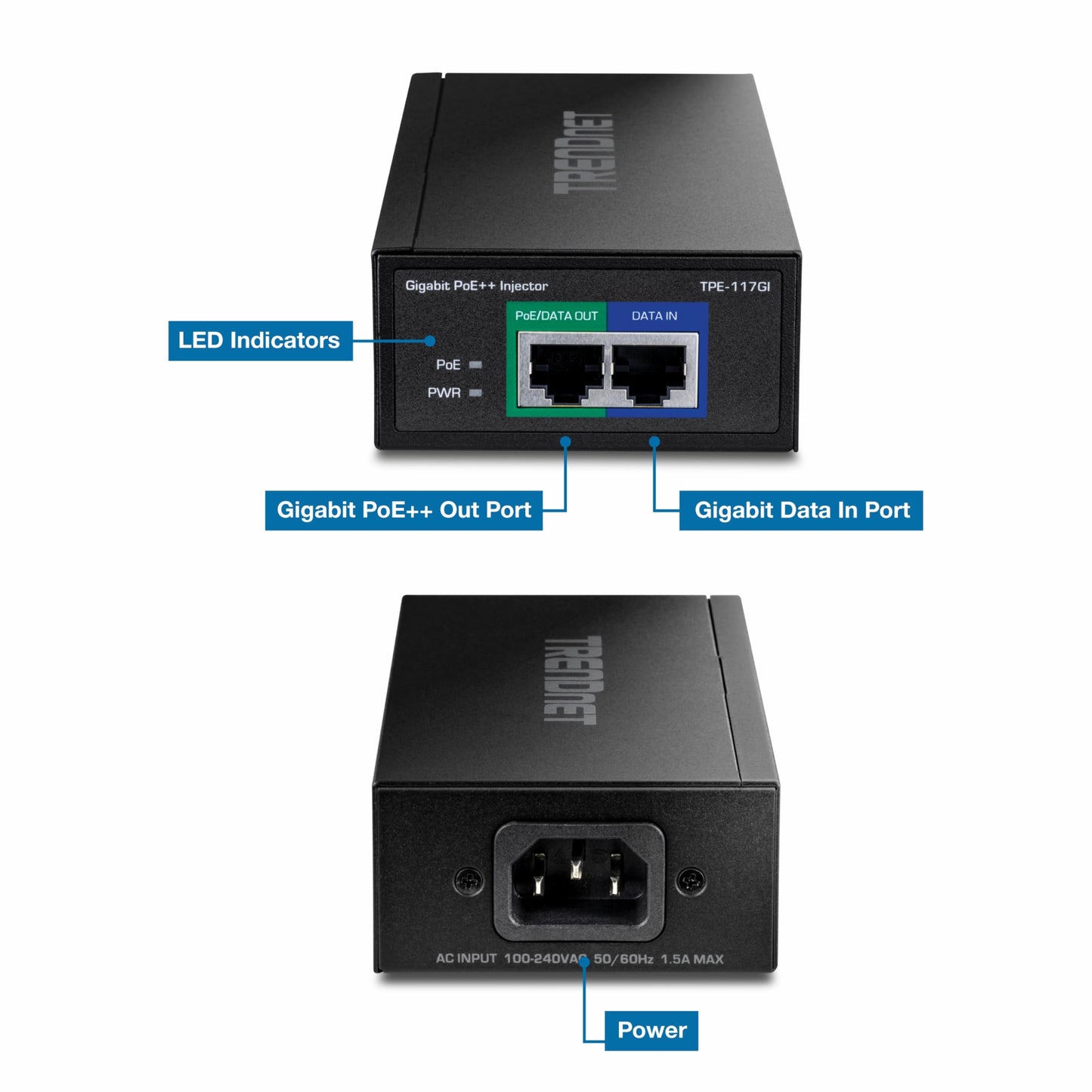 TRENDnet Gigabit PoE++ Injector, TPE-117GI