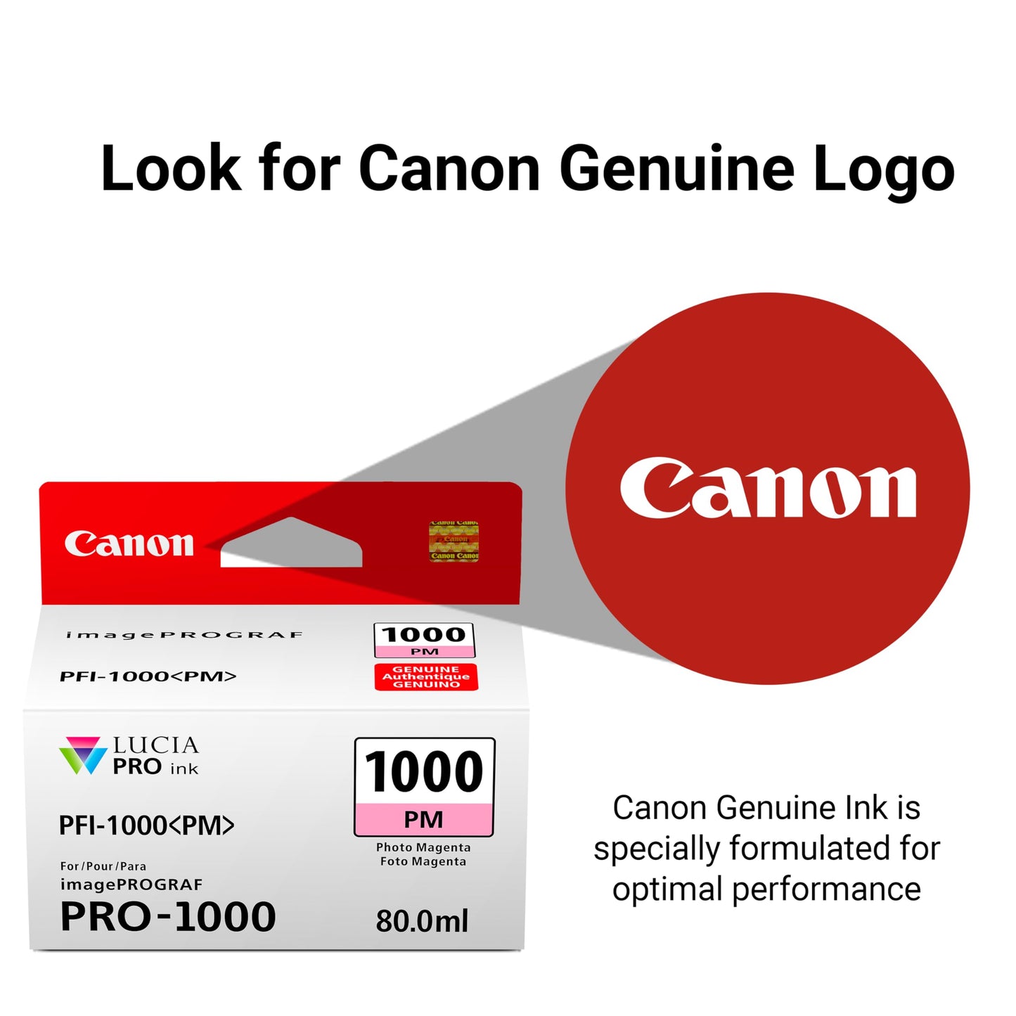 Canon PFI-1000 Genuine Photo Magenta Ink Tank, Compatible with ImagePROGRAF PRO-1000 Printers