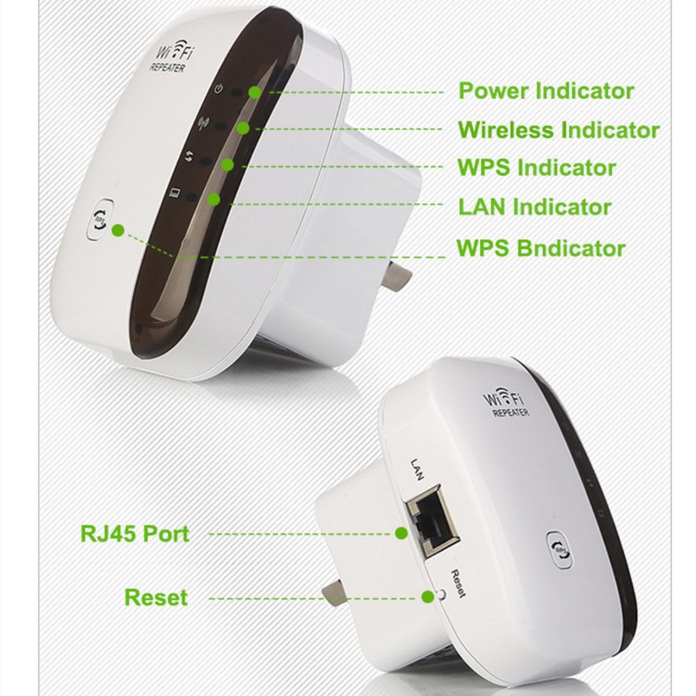 TFBS WiFi Repeater, 300Mbps Wireless Range Extender, AP Signal Repeater, 802.11 N/B/G, Mini Portable, 360 Degree WiFi Coverage, Compatible with Alexa