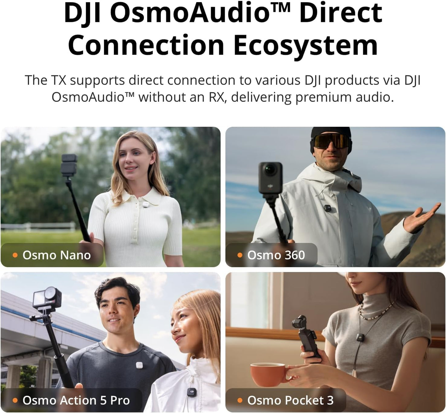 DJI Mic Mini (2 TX + 1 Mobile RX), Wireless Lavalier Microphone for iPhone 17/16/15 & Android/PC/Tablet, Plug-and-Play, 300m Transmission, Ultralight