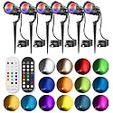 HIBOITEC 12W Christmas Spotlight Outdoor with Plug Timer Color Changing 120V Landscape Lighting Waterproof Dimmable LED Spot Light for Yard Christmas