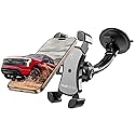 ToughTested Mammoth Truck Windshield Phone Mount, Vibration Absorbing Car Phone holder with One-hand Quick Release, Double-ribbed Gooseneck